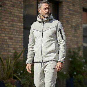 Nike Tracksuit Sweatsuit Joggers Set Pants and Hoodie two tone grey/dark grey